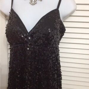 Black sequined dress size Large spaghetti straps